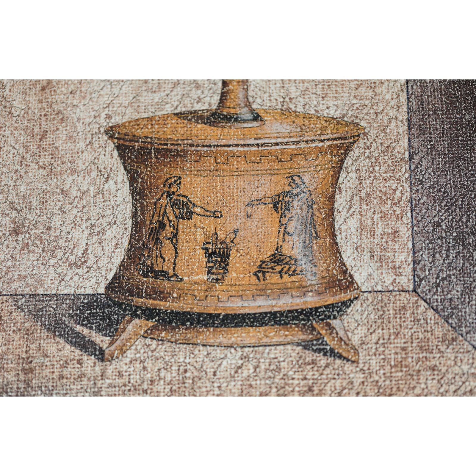 Vintage Three-Panel Screen with Painted Classical Vessel Motifs-14. Asian &amp; Chinese Furniture, Art, Antiques, Vintage Home Décor for sale at FEA Home