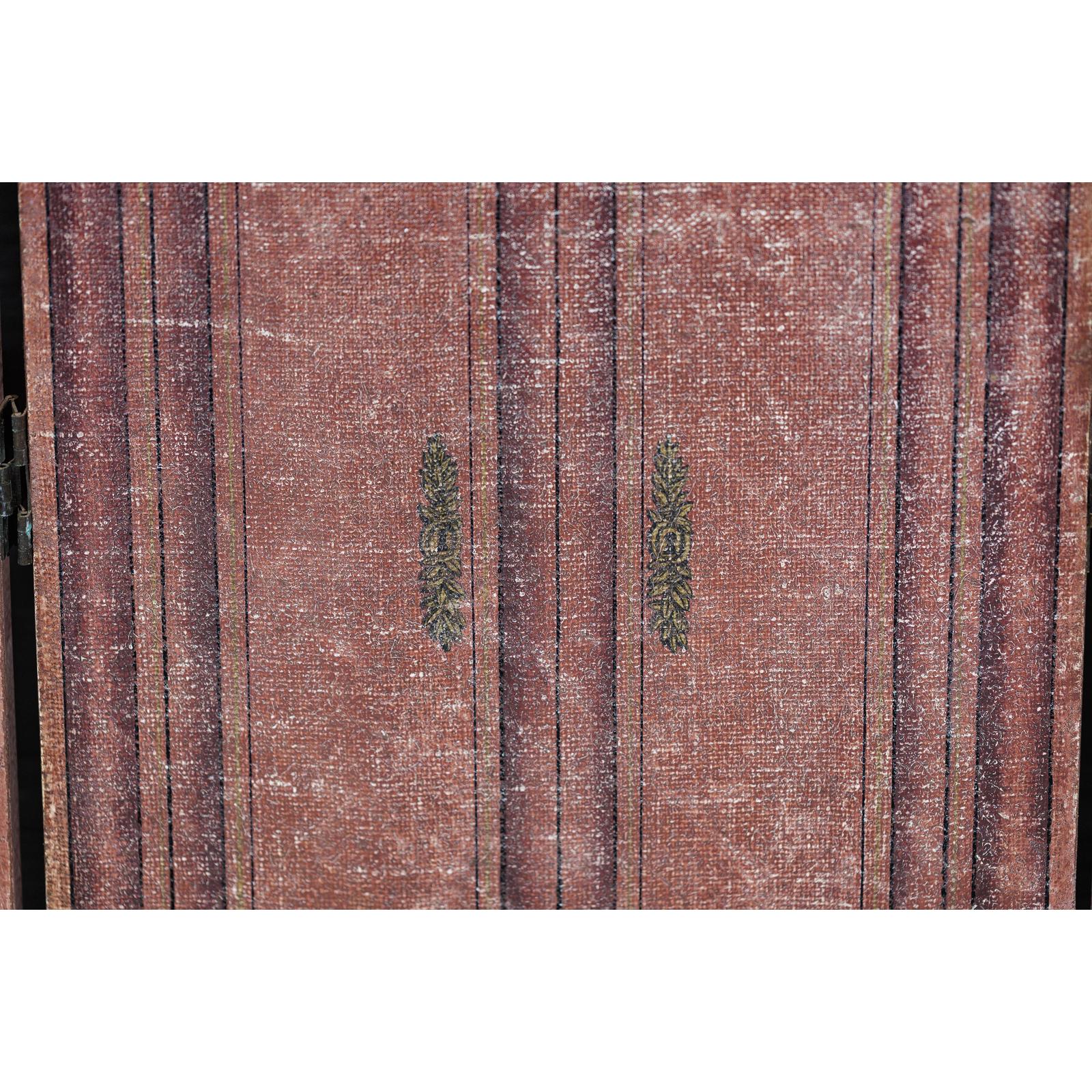 Vintage Three-Panel Screen with Painted Classical Vessel Motifs-15. Asian &amp; Chinese Furniture, Art, Antiques, Vintage Home Décor for sale at FEA Home