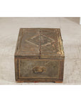 Vintage Tin-Clad Metal Trunk with Embossed Detailing - image 11