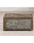 Vintage Tin-Clad Metal Trunk with Embossed Detailing - image 12