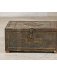 Vintage Tin-Clad Metal Trunk with Embossed Detailing - image 14