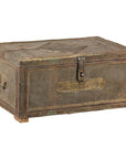 Vintage Tin-Clad Metal Trunk with Embossed Detailing - image 1