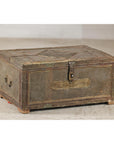 Vintage Tin-Clad Metal Trunk with Embossed Detailing - image 5