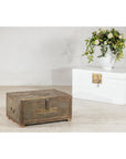 Vintage Tin-Clad Metal Trunk with Embossed Detailing - image 6