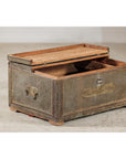 Vintage Tin-Clad Metal Trunk with Embossed Detailing - image 9
