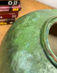 Wabi Sabi Character Green Glazed Stoneware Water Jar - FEA Home