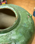 Wabi Sabi Character Green Glazed Stoneware Water Jar - FEA Home
