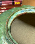 Wabi Sabi Character Green Glazed Stoneware Water Jar - FEA Home