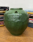 Wabi Sabi Character Green Glazed Stoneware Water Jar - FEA Home