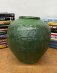 Wabi Sabi Character Green Glazed Stoneware Water Jar - FEA Home