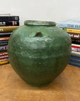 Wabi Sabi Character Green Glazed Stoneware Water Jar - FEA Home