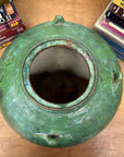 Wabi Sabi Character Green Glazed Stoneware Water Jar - FEA Home