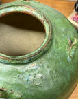 Wabi Sabi Character Green Glazed Stoneware Water Jar - FEA Home