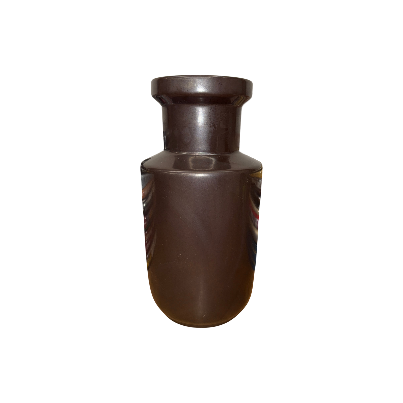 Warm Deep Brown Ceramic Vase with Cylindrical Form - FEA Home