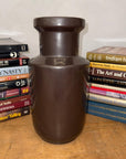 Warm Deep Brown Ceramic Vase with Cylindrical Form - FEA Home