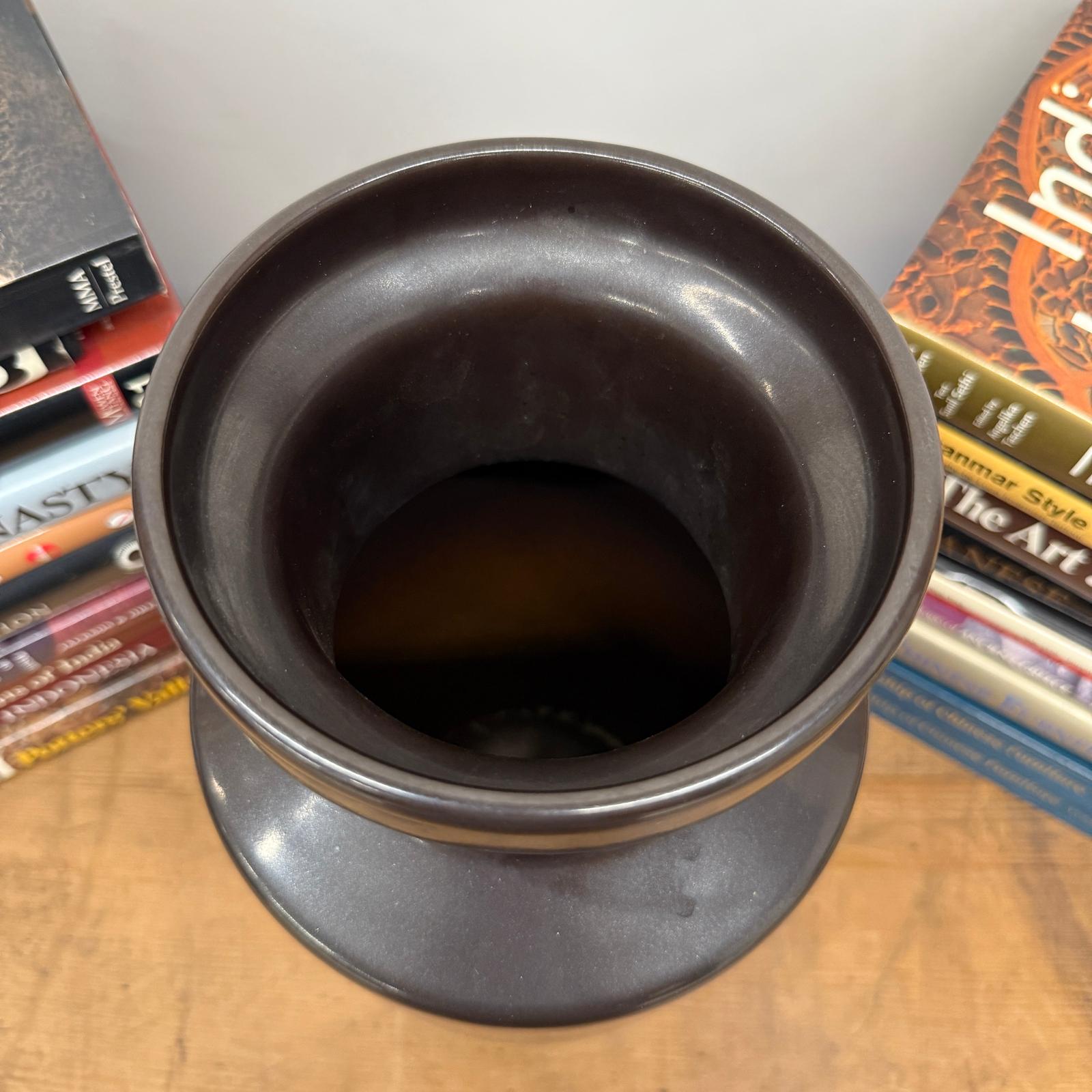 Warm Deep Brown Ceramic Vase with Cylindrical Form - FEA Home