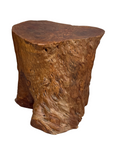 Warm Honey Brown Free-Form Tree Trunk Side Pedestal Table - FEA Home