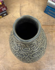 Warm Olive-Taupe Ceramic Vase with Organic Abstract Pattern, SKU , image 2