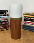 White and Copper Ceramic Vase with Olive Glaze Band, SKU , image 3