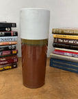 White and Copper Ceramic Vase with Olive Glaze Band, SKU , image 5