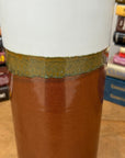 White and Copper Ceramic Vase with Olive Glaze Band, SKU , image 6