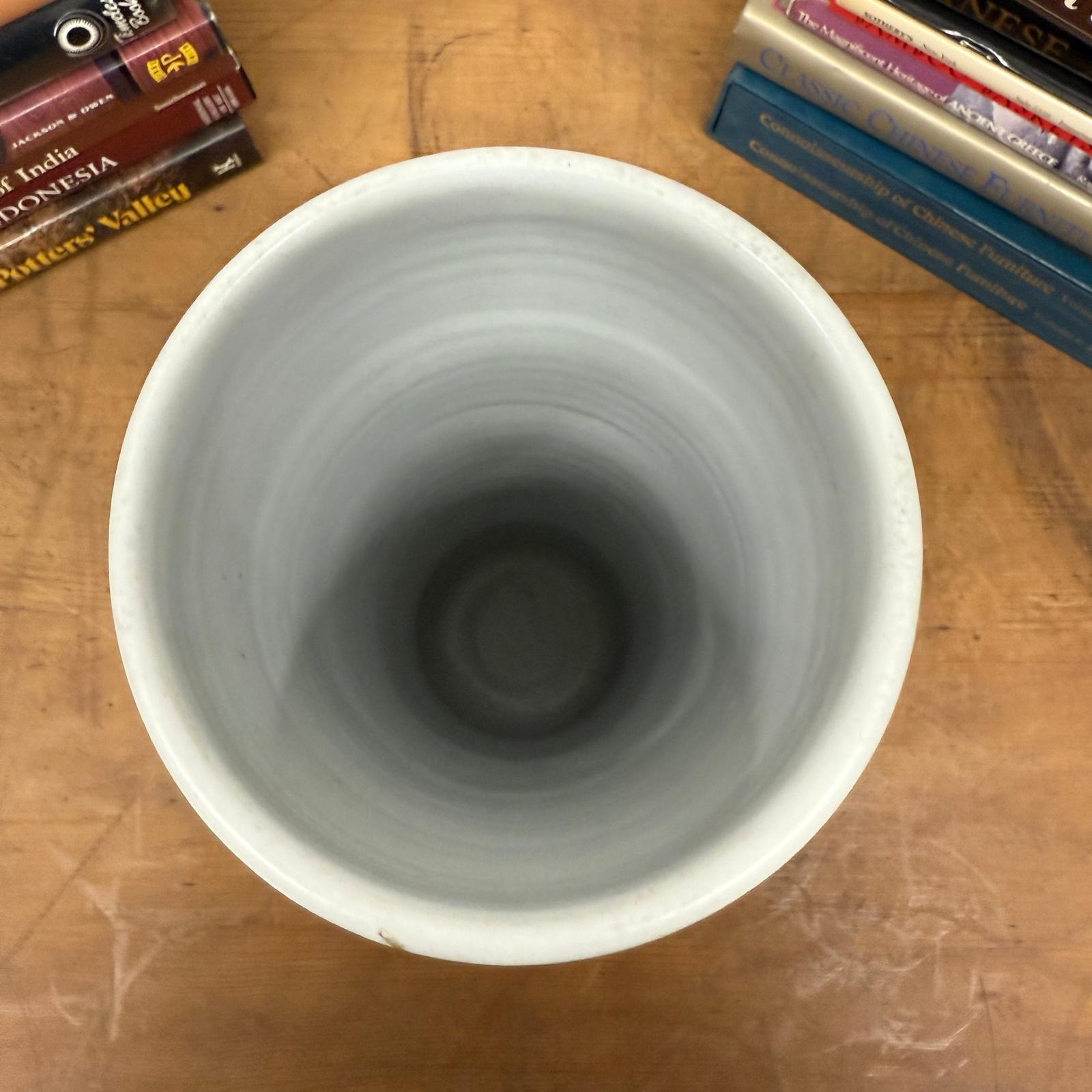 White and Copper Ceramic Vase with Olive Glaze Band, SKU , image 7
