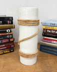 White Black Cylindrical Ceramic Vase with Rope Design, SKU , image 2