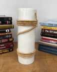 White Black Cylindrical Ceramic Vase with Rope Design, SKU , image 3