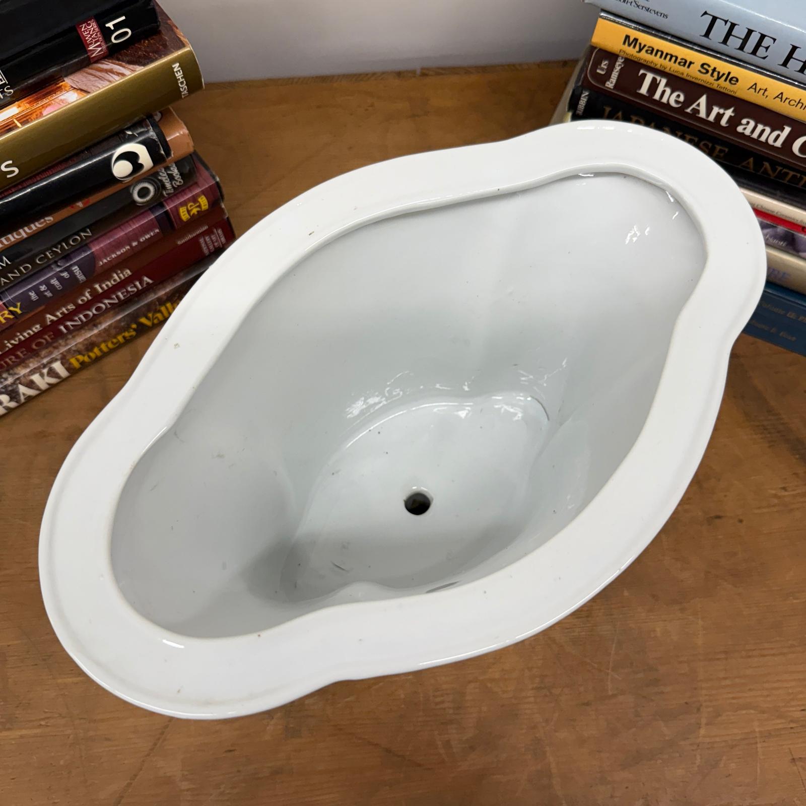 White Ceramic Planter with Footed Tray - FEA Home