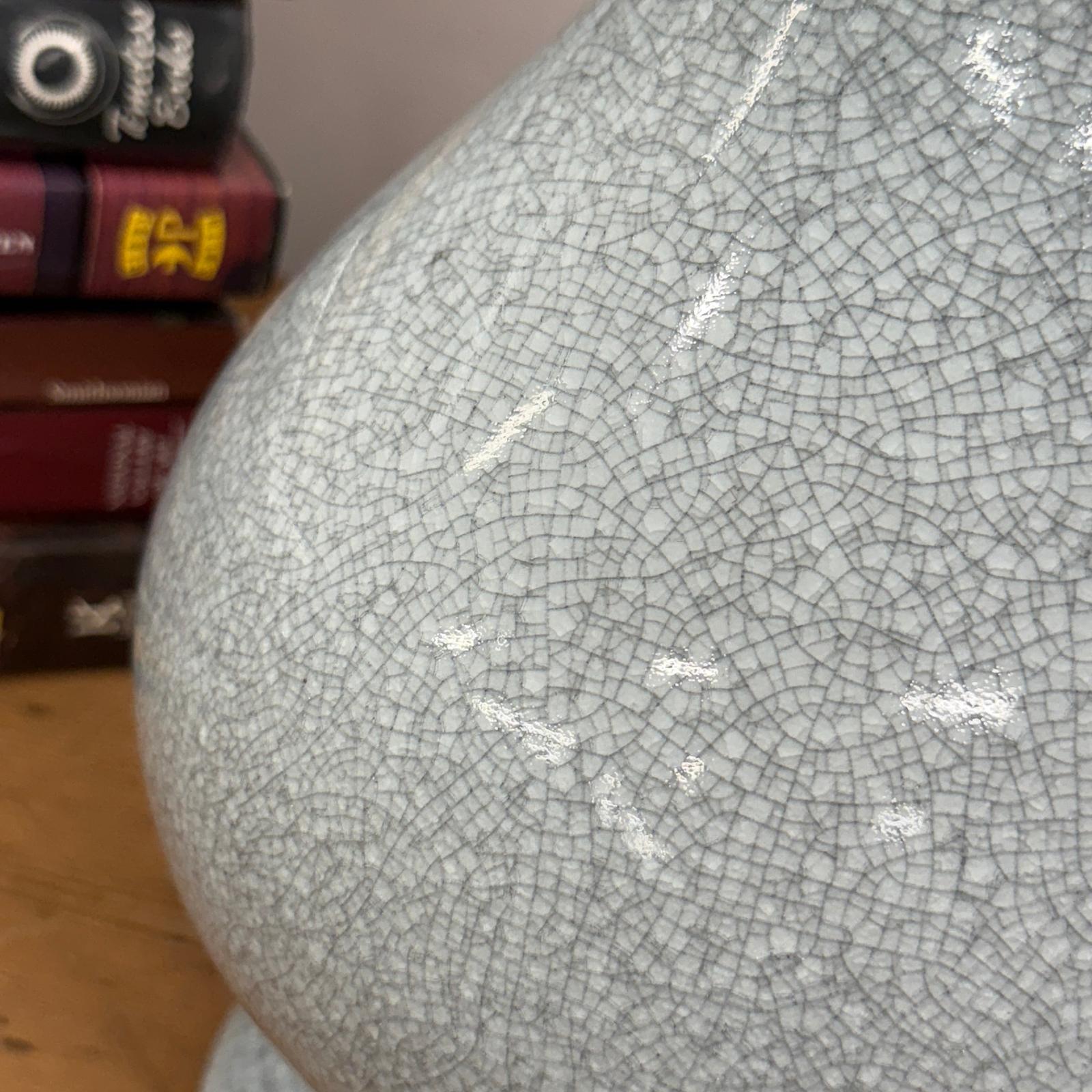 White Crackle Glaze Vase with Elegant Curved Silhouette, SKU , image 3