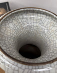 White Crackle Glaze Vase with Elegant Form & Fluted Opening, SKU , image 10