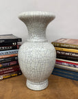 White Crackle Glaze Vase with Elegant Form & Fluted Opening, SKU , image 3