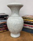 White Crackle Glaze Vase with Elegant Form & Fluted Opening, SKU , image 5