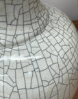White Crackle Glaze Vase with Elegant Form & Fluted Opening, SKU , image 7