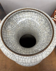 White Crackle Glaze Vase with Elegant Form & Fluted Opening, SKU , image 9