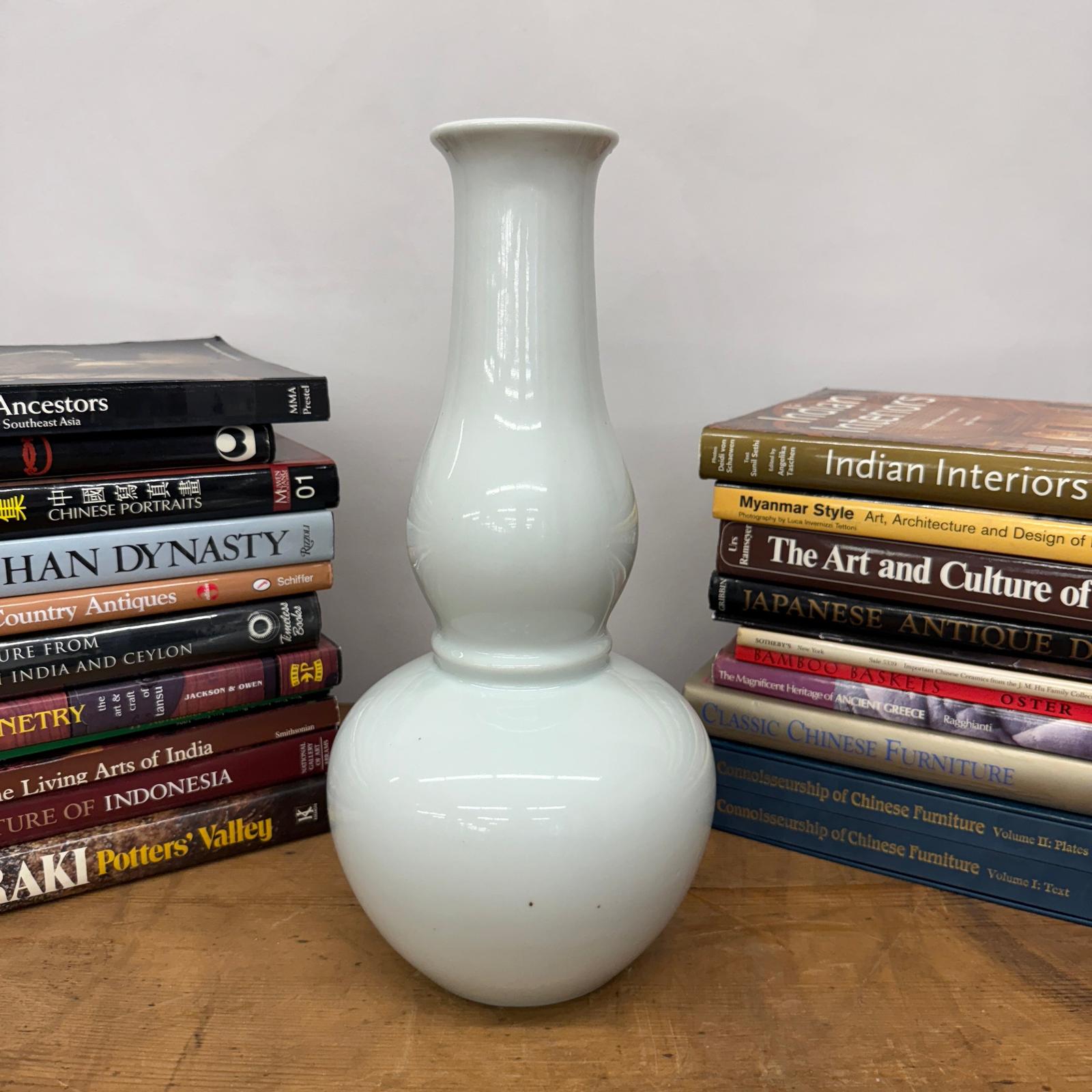 White Glazed Ceramic Vase with Bold Long-Necked Silhouette, SKU , image 2