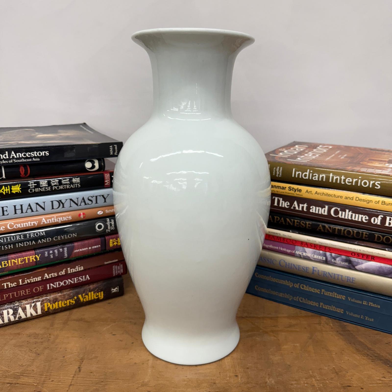 White Glazed Ceramic Vase with Flared Neck, SKU , image 2