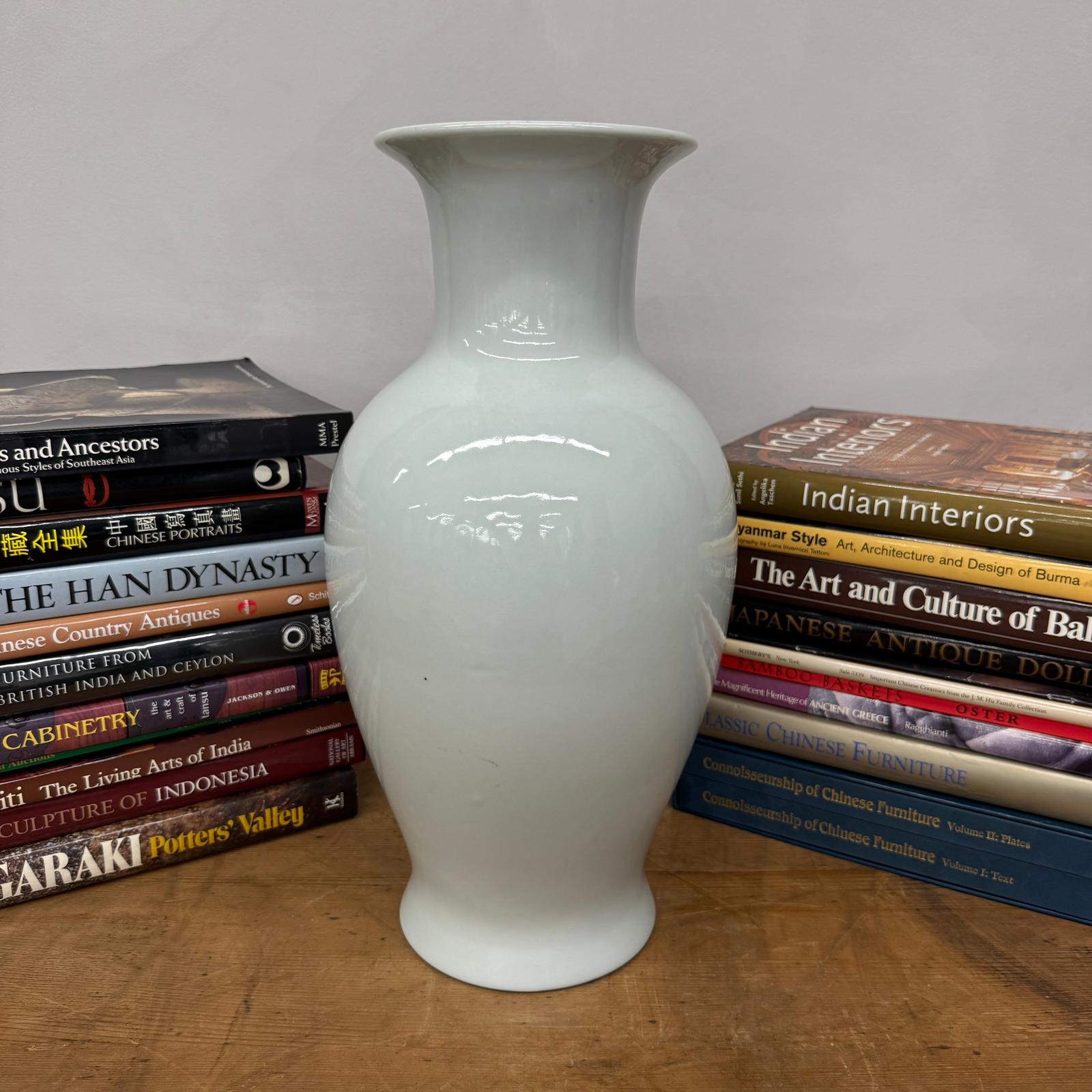 White Glazed Ceramic Vase with Flared Neck, SKU , image 3