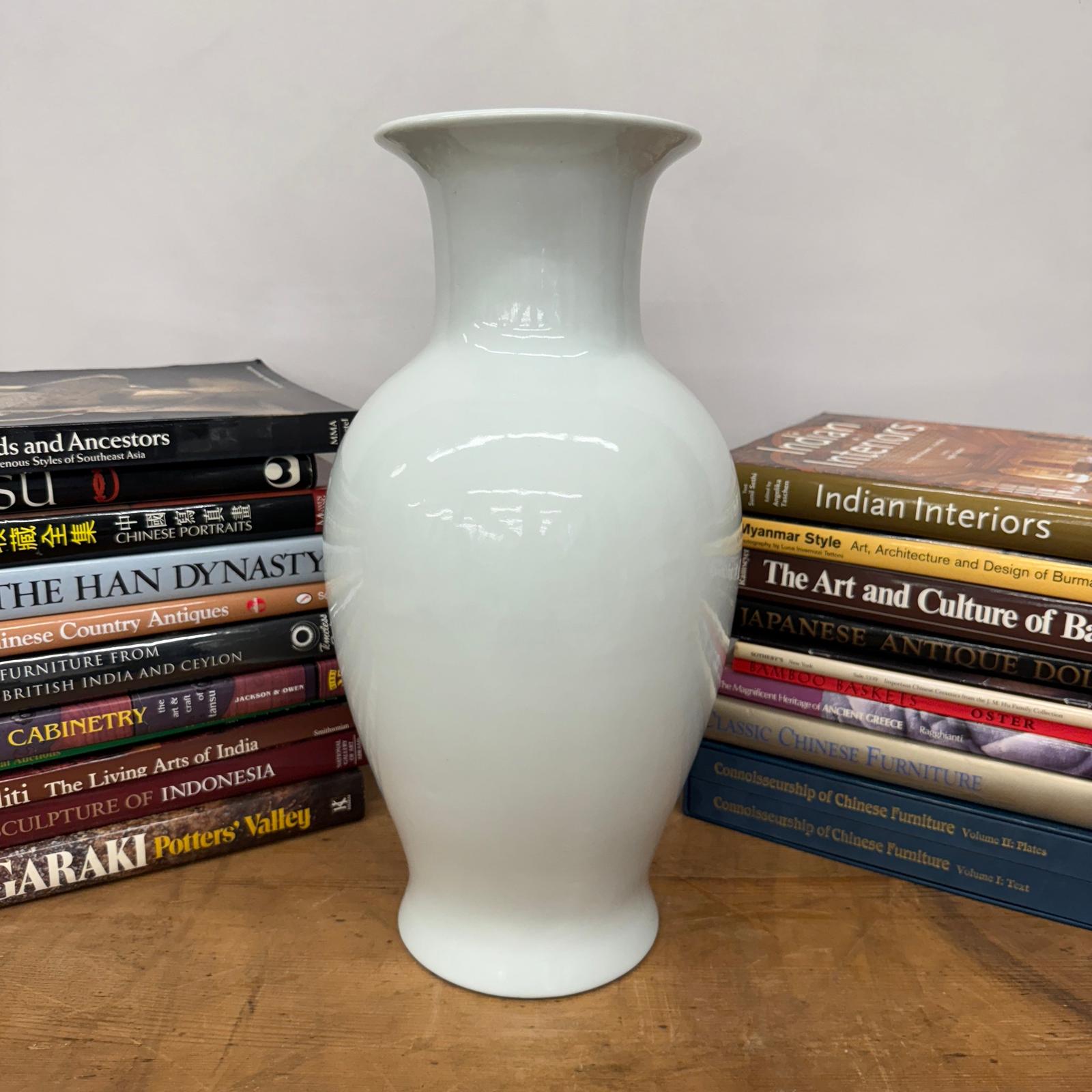 White Glazed Ceramic Vase with Flared Neck, SKU , image 4