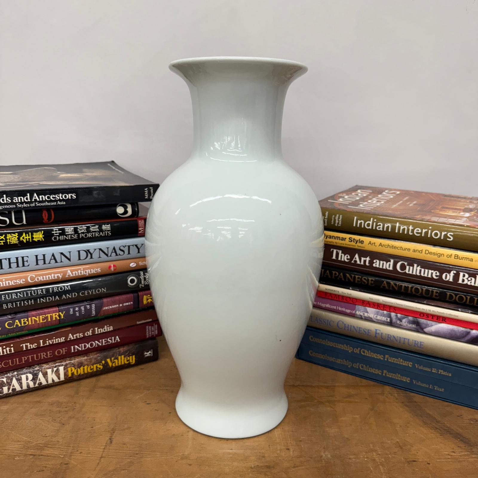 White Glazed Ceramic Vase with Flared Neck, SKU , image 5