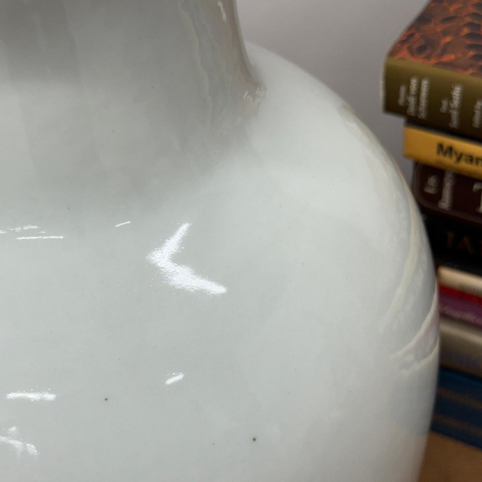 White Glazed Ceramic Vase with Flared Neck, SKU , image 6