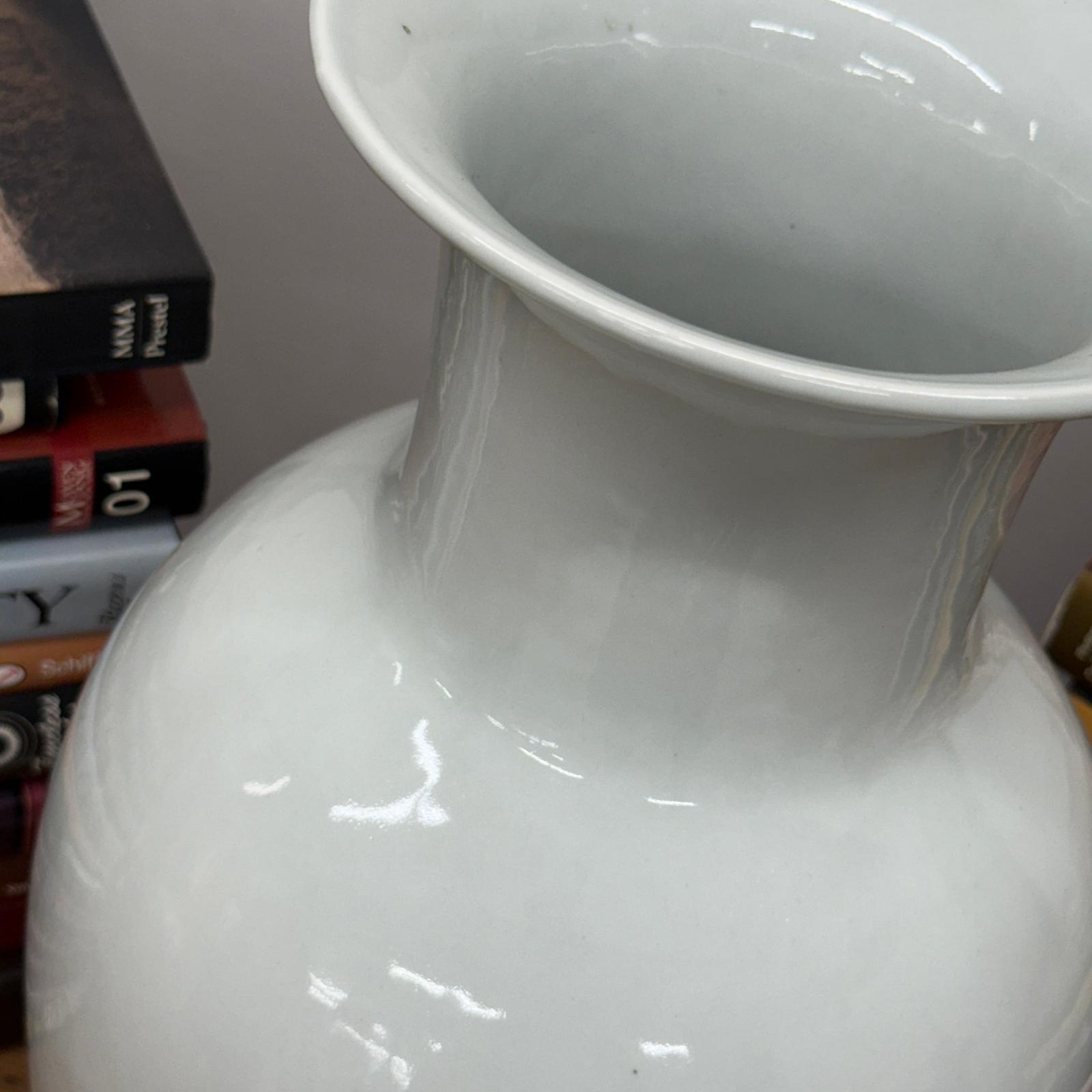 White Glazed Ceramic Vase with Flared Neck, SKU , image 7