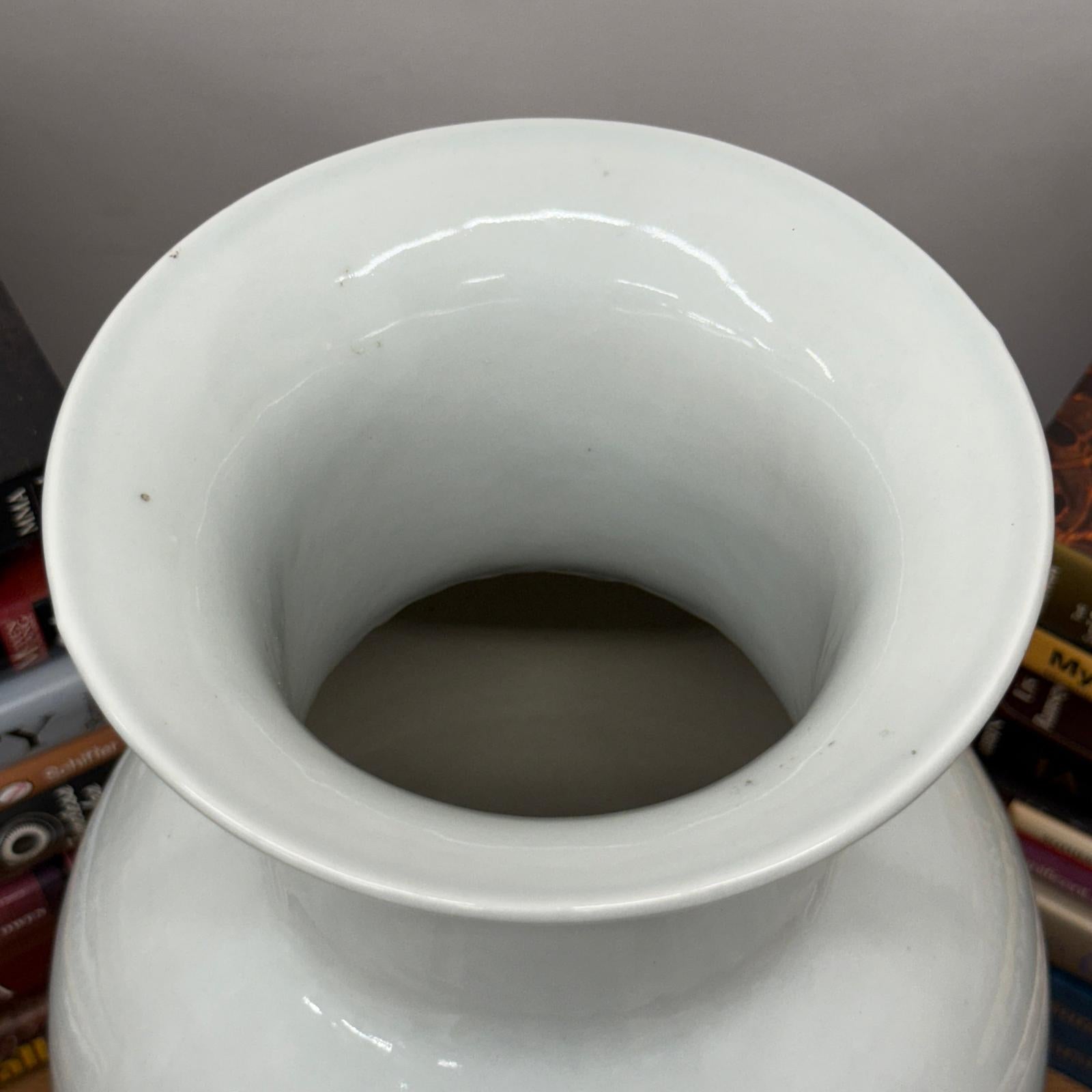 White Glazed Ceramic Vase with Flared Neck, SKU , image 8