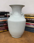 White Glazed Ceramic Vase with Foo Dog Handles, SKU , image 2