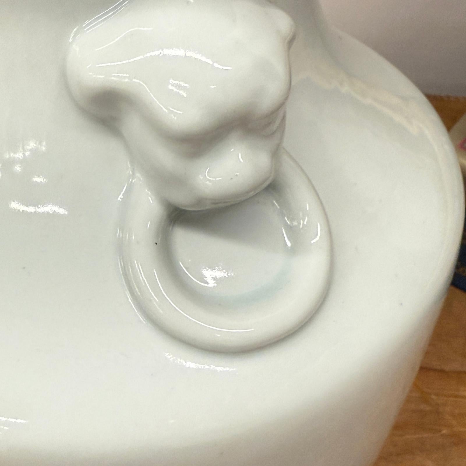 White Glazed Ceramic Vase with Foo Dog Handles, SKU , image 7