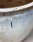 White Glazed Round Ceramic Planter with Wide Opening - FEA Home