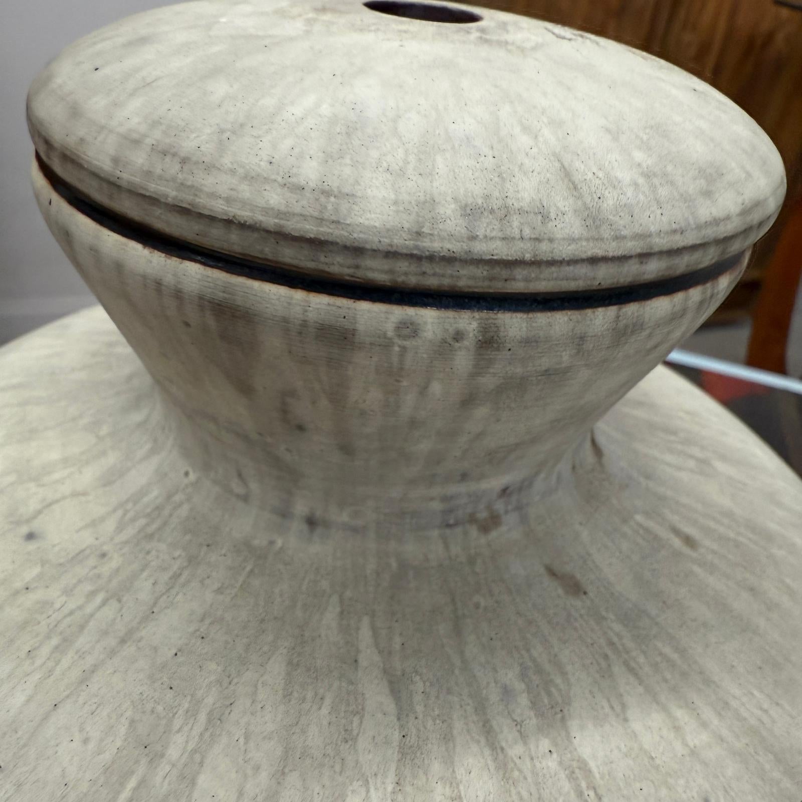 Wide &amp; Curved White-Grey Round Ceramic Lamp Base, SKU , image 10