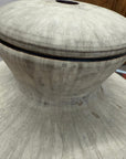 Wide & Curved White-Grey Round Ceramic Lamp Base, SKU , image 10