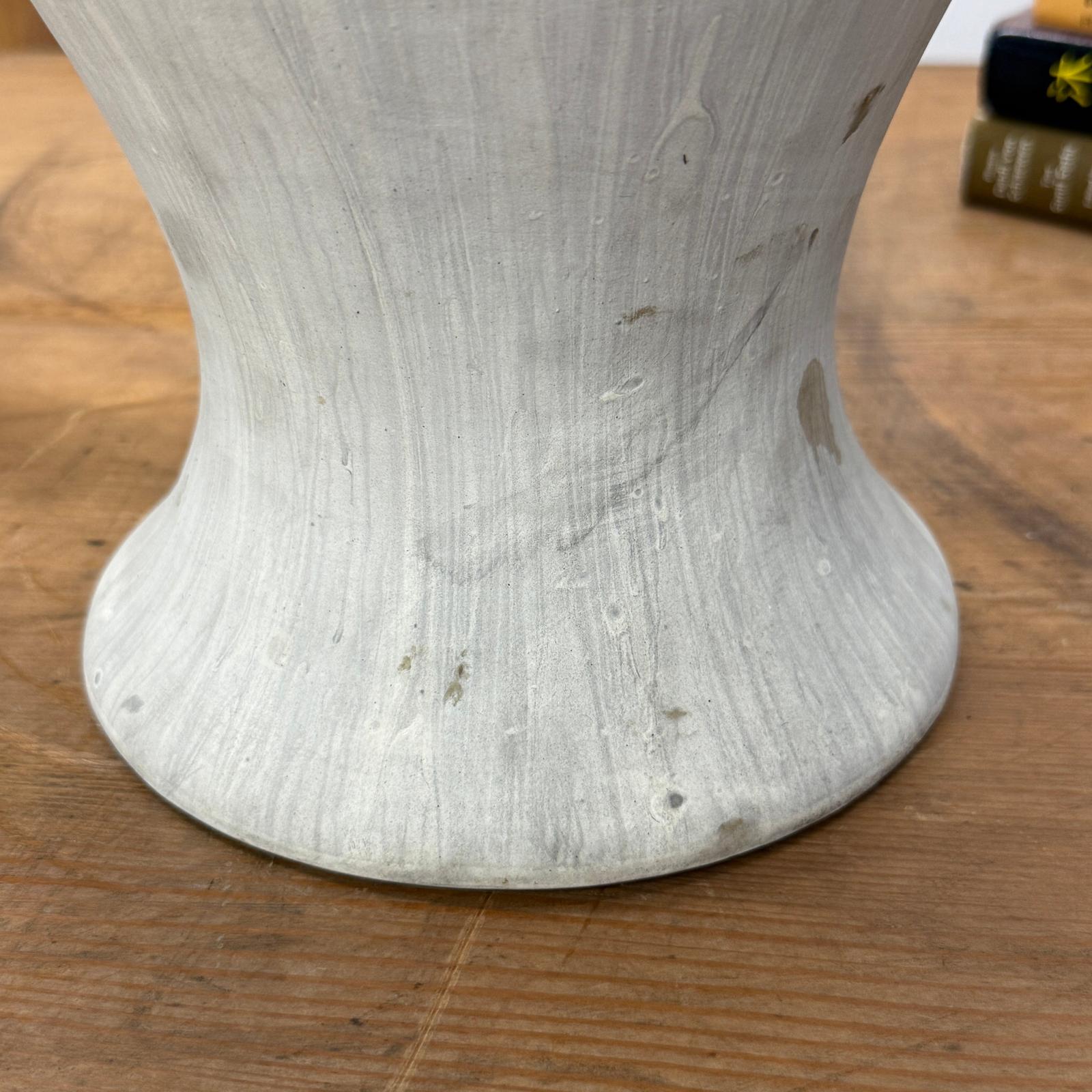Wide &amp; Curved White-Grey Round Ceramic Lamp Base, SKU , image 7