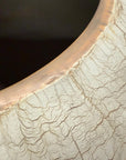 Wide Rounded Textured Ivory & Sand Brown Ceramic Vase - FEA Home